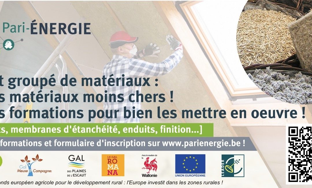 Pari-Energie organise un Achat groupé de matériaux & de formations